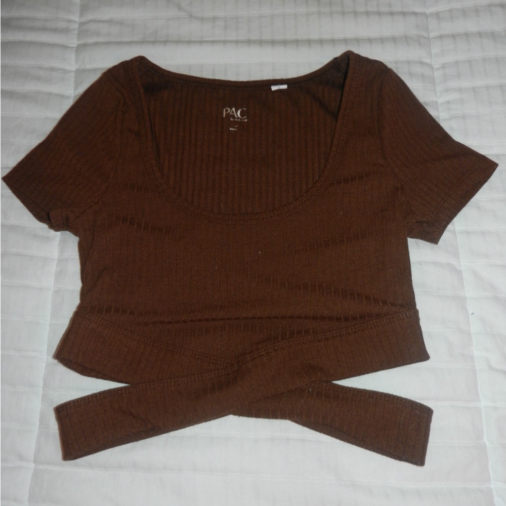 Pacsun brown crossbody crop top